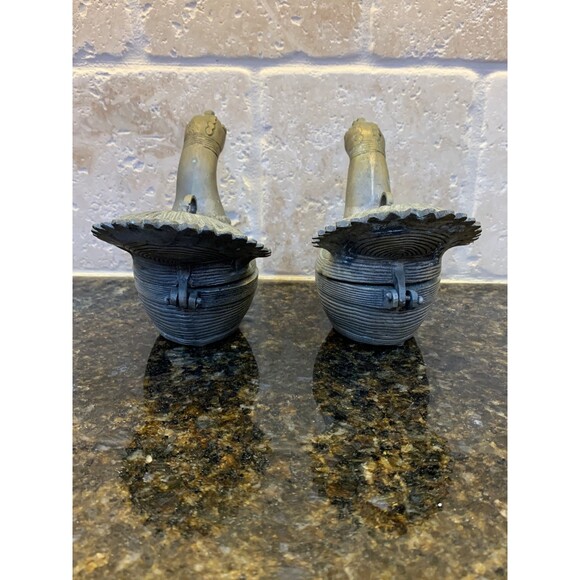 Vintage Cast Iron/Metal Peacock Hinged Boxes (2) - EUC - Very Nice Patina Look - Picture 4 of 12